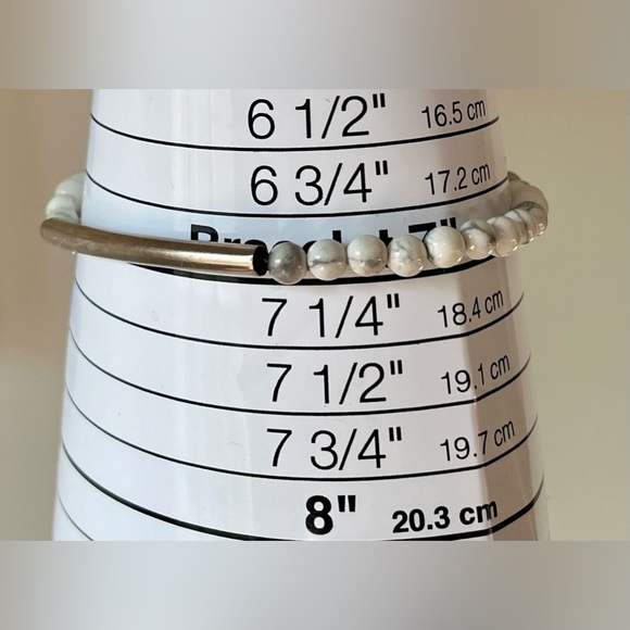 Gemstone silver tone bar bracelet size 7 jewelry - Picture 6 of 16